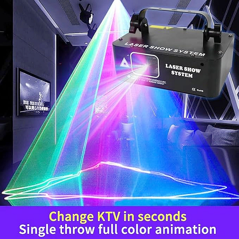 Alien 500mw RGB Laser Beam Line Scanner Projector DJ Disco Stage Lighting Effect Dance Party Wedding Holiday Bar Club DMX Lights