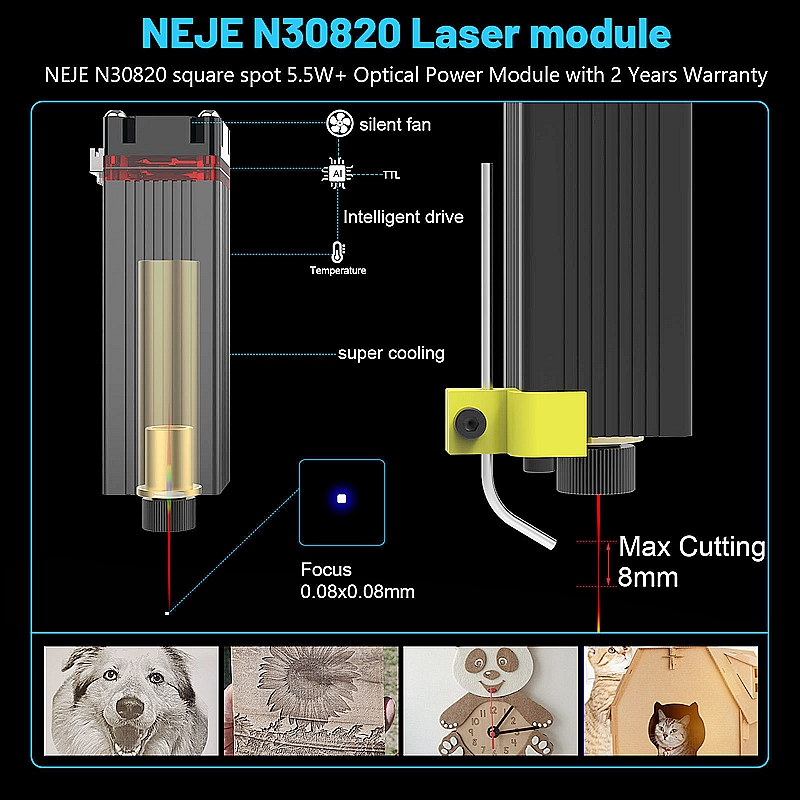 3080 20w TTL Violet Laser Module Laser Tube Kit Laser Engraving Machine Parts Module for NEJE Master Machines 6 - Image 3