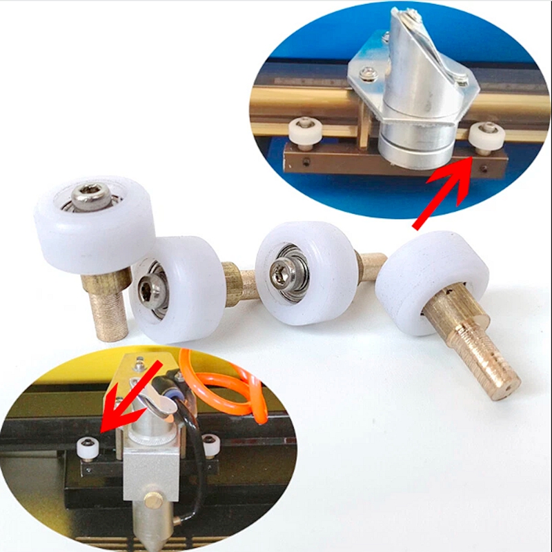 4pcs Lot K40 Part Head Mount Carriage Wheel Rollers Set Laser Engraver for CO2 Mini Laser Stamp Engraving Cutting Machine