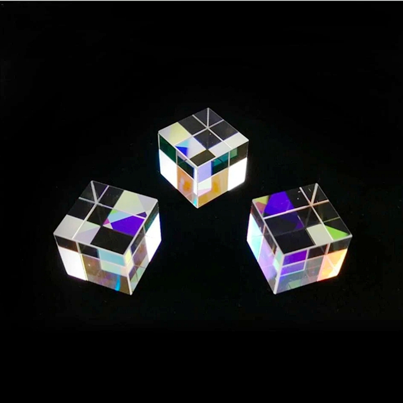 X Cube Six Sided Bright Light Cube Stained Glass Prism Beam Splitting Prism Optical Experiment Instrument Optical Lens - Image 2