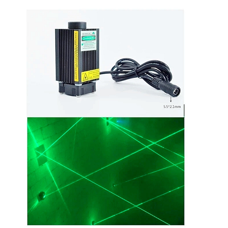 High Power Powerful 100mw 532nm Green Laser Diode Module Dot Lights Led Light w/ 12v Adapter 33x55mm