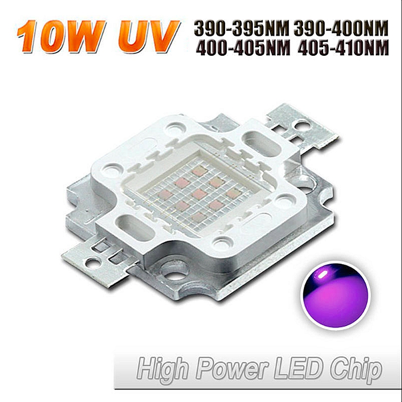 10w UV Lamp 395nm 400nm 405nm 410nm Purple Cob Led Bead Light High Power DIY Ultraviolet Led Chip Lamp 8-11v