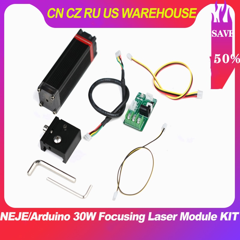 30W Fixed Lens Laser Engraver Module Kit Laser Head Set for NEJE Master Arduino with 450nm 7.5W Blue Laser Diode TTL Modulation