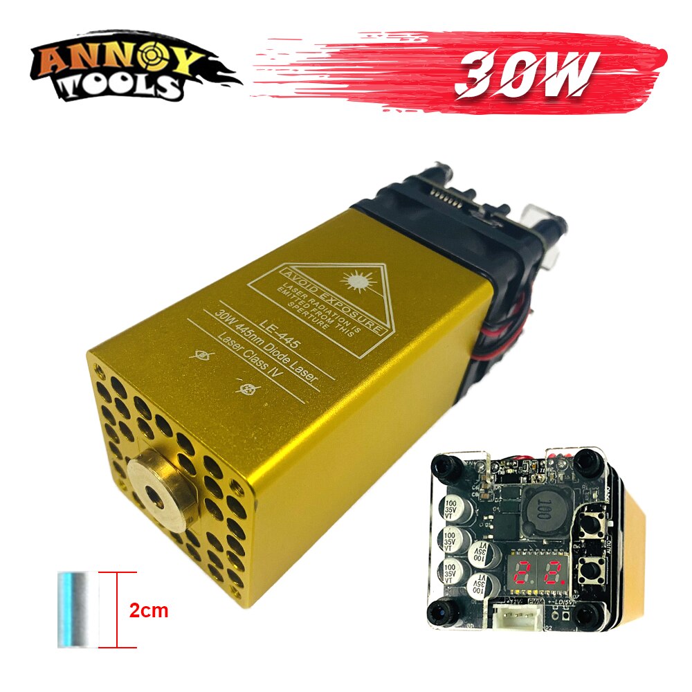 30W Laser Module 445nm Fixed Focus Laser Engraver size 40mm for CNC Engraving Machine Accessories