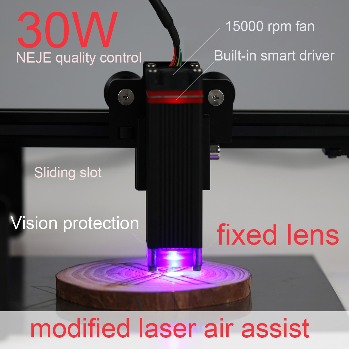 30W Laser Module 5pcs Fixed Lens Laser Engraver Cutter Head Set CNC Router Engraving Machine Replacement for NEJE Master Series