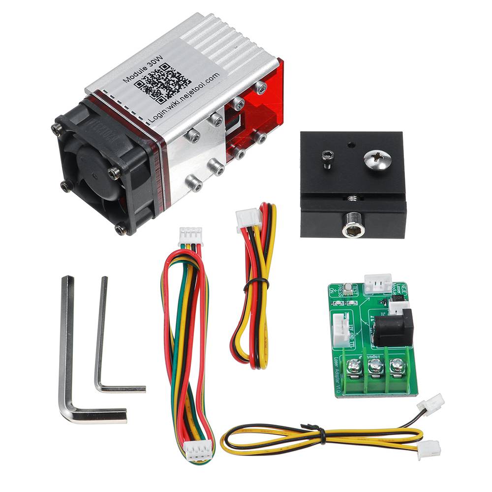 30W Laser Module Laser Head 2 In 1 Adjustable Variable Lens and Fixed Focal Modified Laser Air Assist For Cutting Engraver