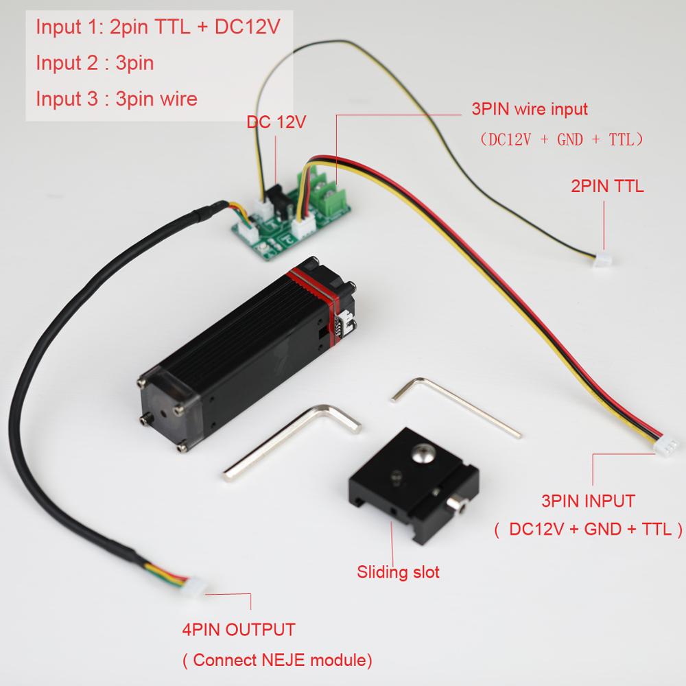 30W laser module cutting module kit, fixed focal length sliding focus-visual protection-smoke blowing assistant