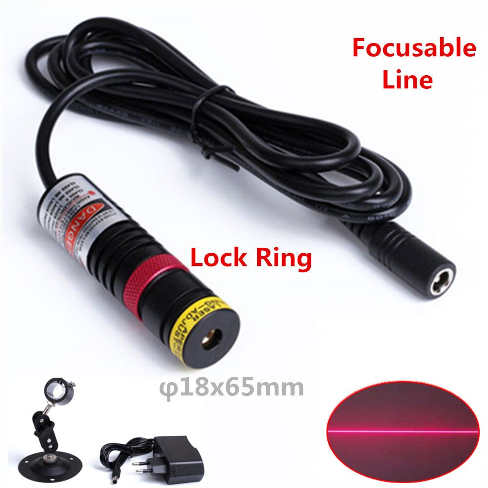 Focusable D18*65 650nm 10mw 30mw 50mw 100mw 150mw 200mw Laser Line Module (FREE with EU Adapter ) for Wood Cutting