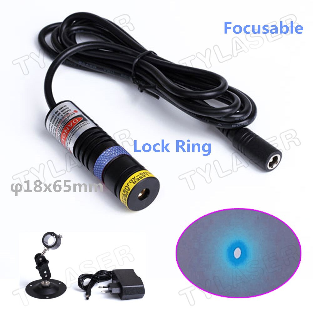 Focusable D18X65 488nm Direct Blue Dot Laser 10mw 20mW 30mW 60mW Laser Module