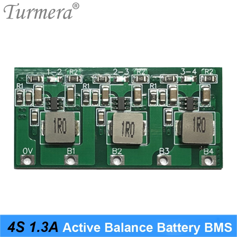 Turmera 1.3A Active Equalizer Balancer 2S 3S 4S 8.4V 12.6V 18650 Lithium 32700 Lifepo4 Battery Transfer Active Balance Board BMS 04