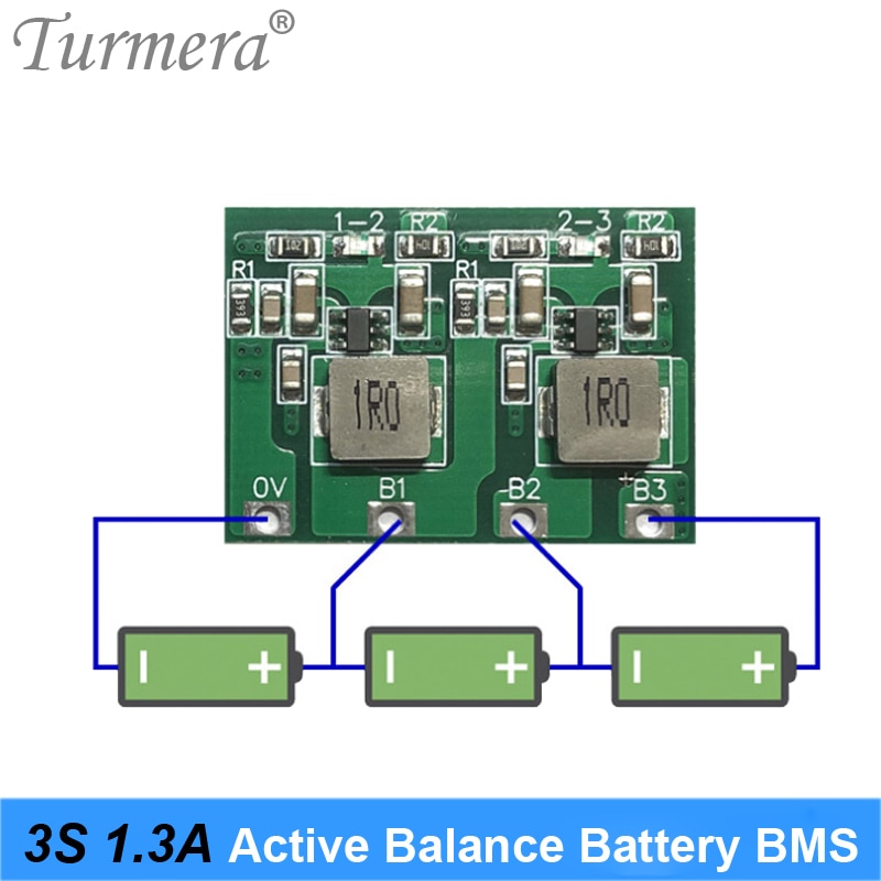 Turmera 1.3A Active Equalizer Balancer 2S 3S 4S 8.4V 12.6V 18650 Lithium 32700 Lifepo4 Battery Transfer Active Balance Board BMS 06