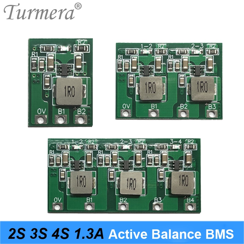 Turmera 1.3A Active Equalizer Balancer 2S 3S 4S 8.4V 12.6V 18650 Lithium 32700 Lifepo4 Battery Transfer Active Balance Board BMS 01