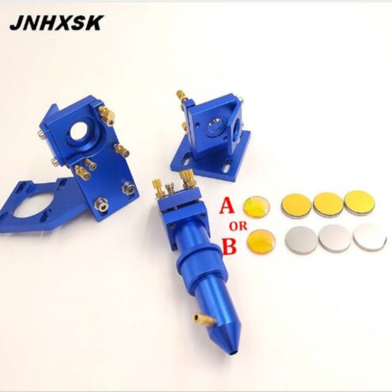 JNHXSK Laser Head For CO2 Laser engrave Machine Whole Set CO2 Spare Parts High Quality blue Color With Focus Lens And Mirrors