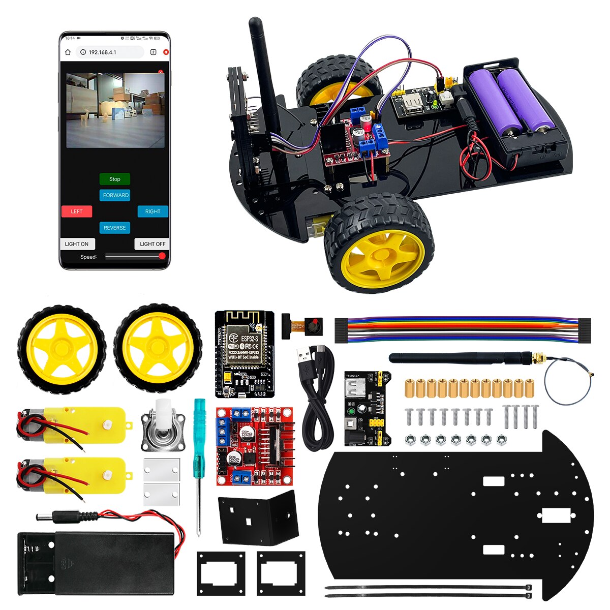 Lafvin 2wd Smart Robot Car Kit Wifi Esp32 Camera Starter Kit For Arduino Programming Stem Beamq 1834