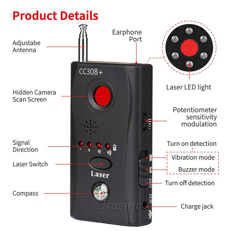 Mini Anti Spy Hidden Camera Detector CC308 Anti Candid ...