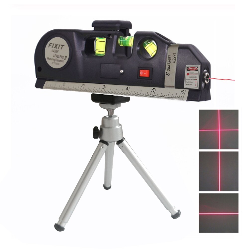 New Laser Levels 4 in 1 Cross Line Vertical Horizontal Lasers Ruler